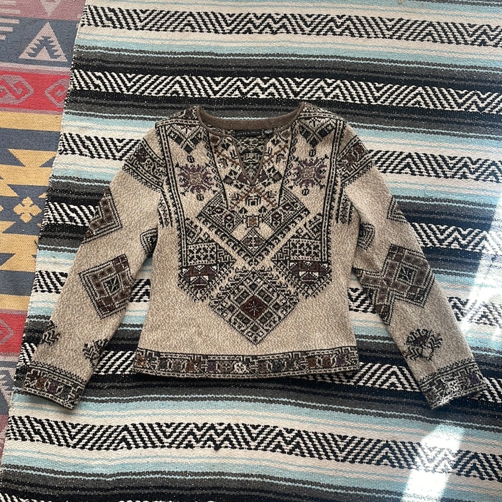 Handmade Alpaca southwestern knit sweater